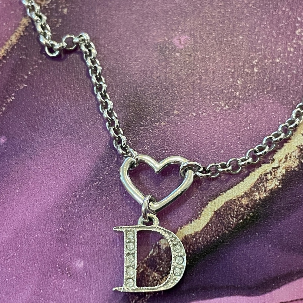Authentic Y2K Dior John Galliano Heart and Crystal D Necklace - Picture 2 of 6